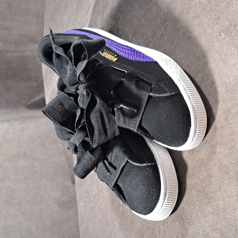 Puma Black and Purple Suede Sneakers